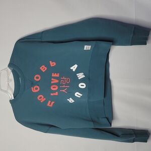 Vintage Converse blue crop cropped long sleeve sweatshirt sz Small